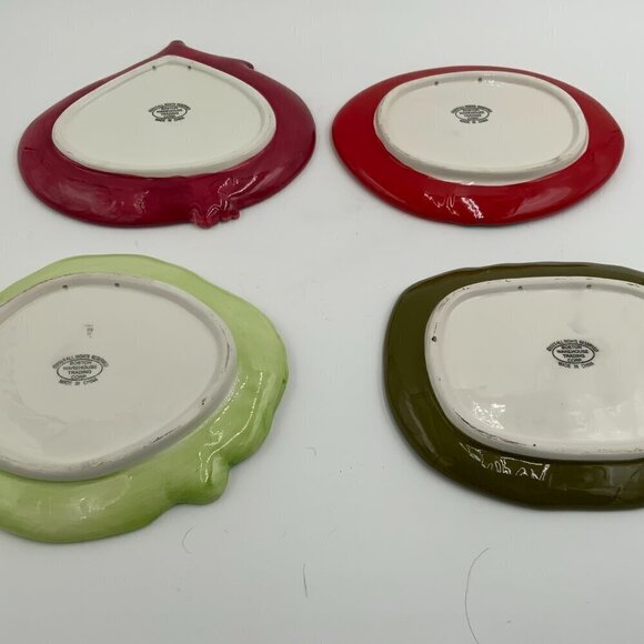 BBQ Veggies Plate Set Pickle Red Onion Lettuce Tomato Porcelain Boston 7” Decor - Picture 5 of 6
